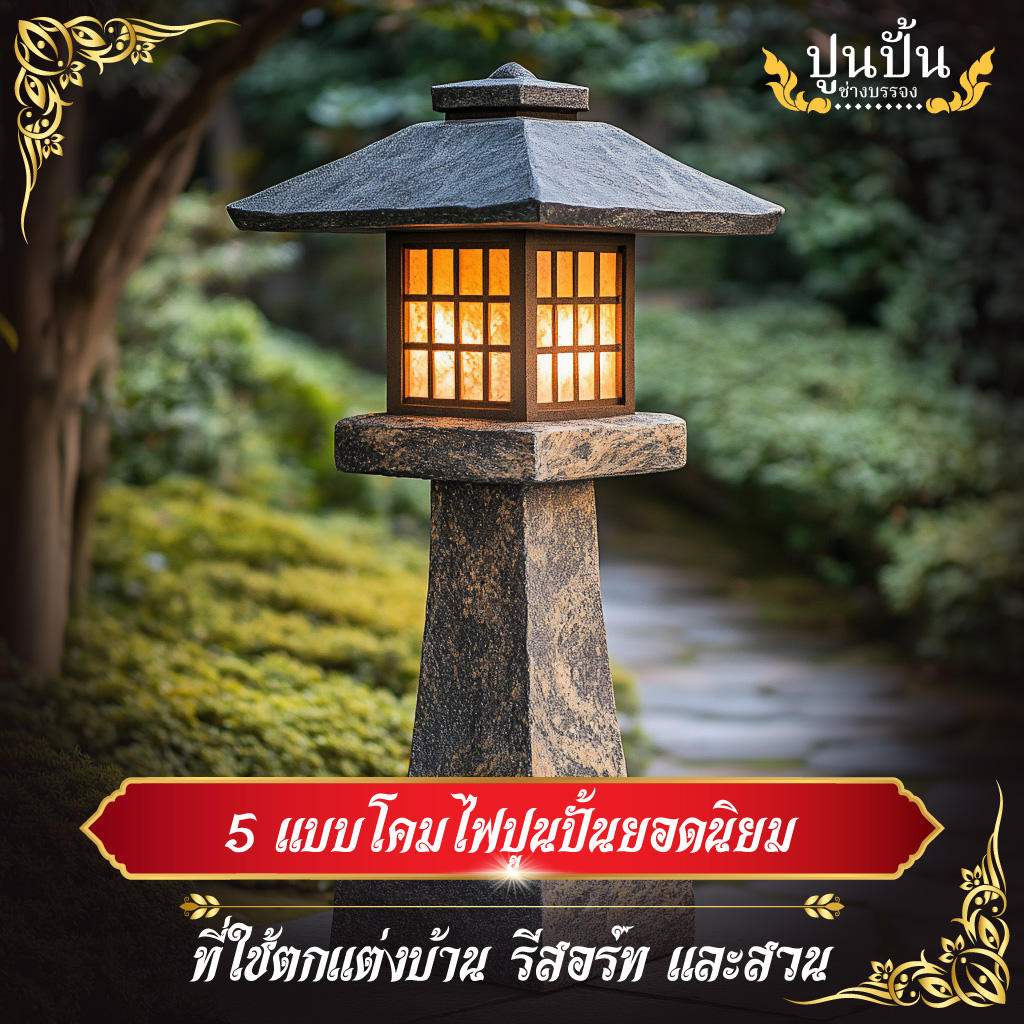 5 แบบโคมไฟปูนปั้นยอดนิยมที่ใช้ตกแต่งบ้าน รีสอร์ท และสวน
