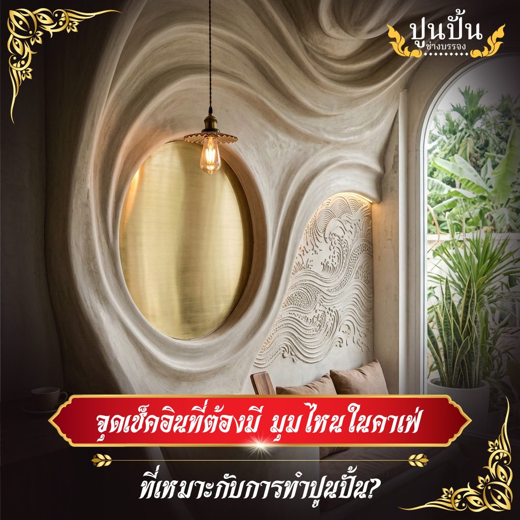 จุดเช็คอินที่ต้องมี มุมไหนในคาเฟ่ที่เหมาะกับการทำปูนปั้น
